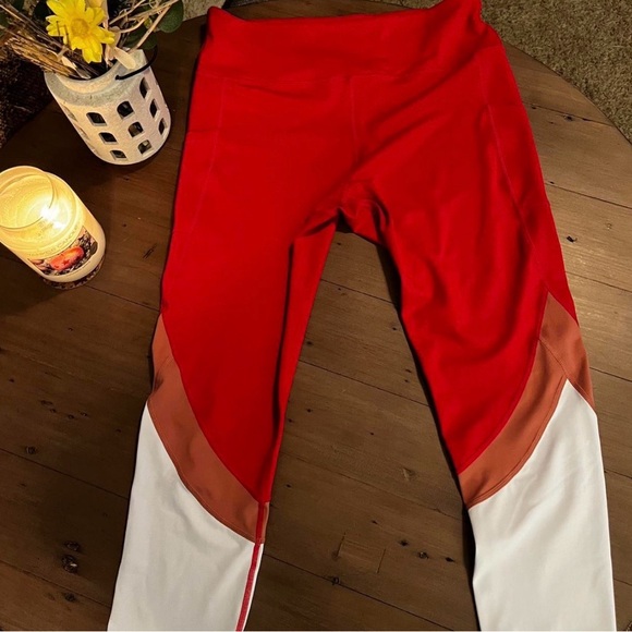 ZYIA Pants - ZYIA Active Red and White Leggings